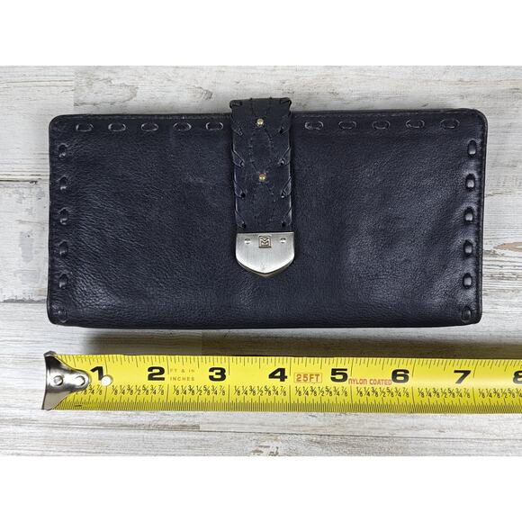 MICHAEL KORS Medium Bifold Flap Black Leather Wallet Palm Beach Continental - Picture 11 of 13